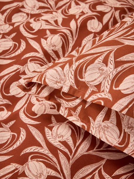 Taie d'oreiller percale de coton 'lucie' Bordeaux+Kaki 4 - vertbaudet enfant 