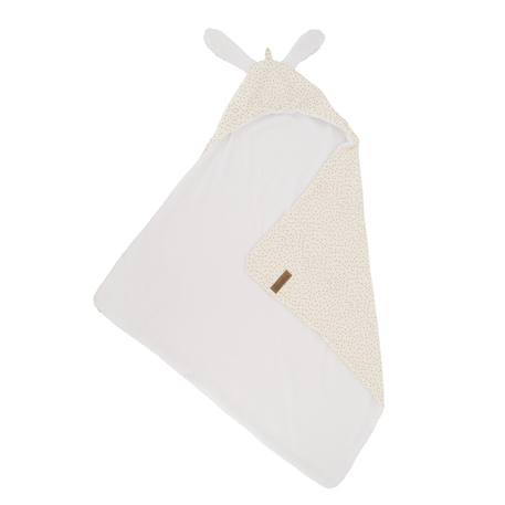Sortie de bain bébé en mousseline à pois avec capuche Beige 1 - vertbaudet enfant 
