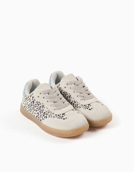 Baskets en suède à imprimé animal Bleu 2 - vertbaudet enfant 