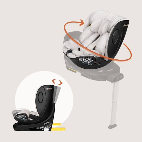 Siège-auto moxie next 40-105 cm pivotant, compatible avec la base isofix moxie Beige sand+Black carbon 3 - vertbaudet enfant 