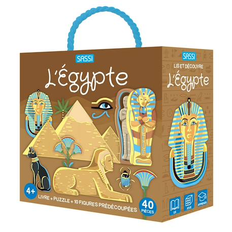 Livre et puzzle l'egypte Marron 1 - vertbaudet enfant 