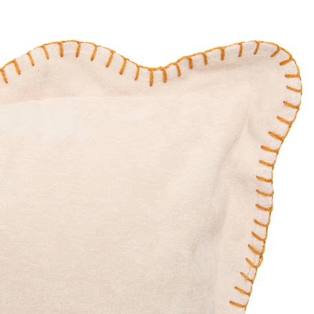 Coussin décoratif déhoussable à bord ondulé carré Ivoire 2 - vertbaudet enfant 