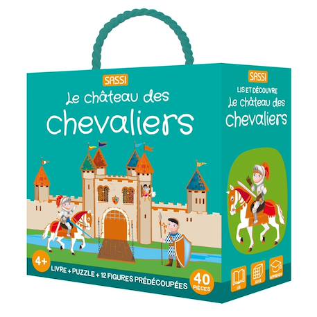 Livre et puzzle les chevaliers Bleu 1 - vertbaudet enfant 