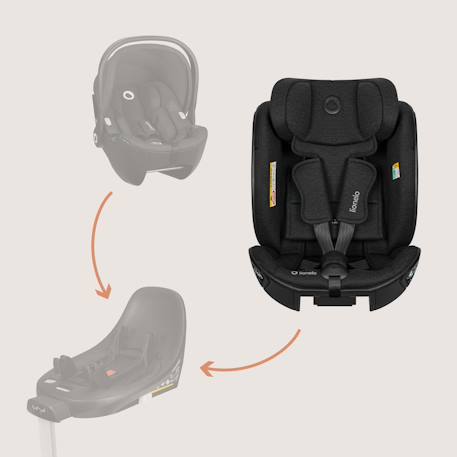 Siège-auto moxie next 40-105 cm pivotant, compatible avec la base isofix moxie Beige sand+Black carbon 8 - vertbaudet enfant 