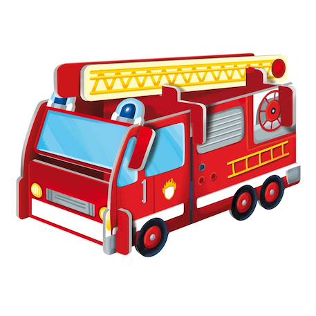 Livre et puzzle les pompiers Rouge 4 - vertbaudet enfant 