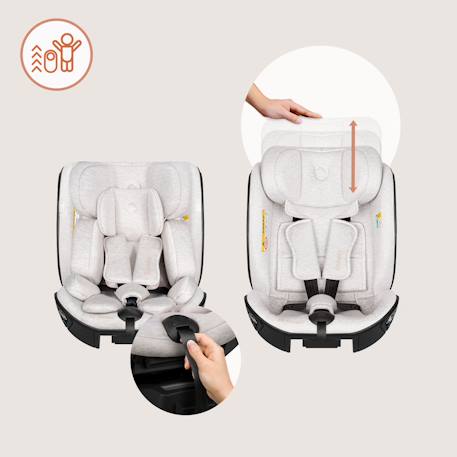 Siège-auto moxie next 40-105 cm pivotant, compatible avec la base isofix moxie Beige sand+Black carbon 4 - vertbaudet enfant 