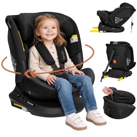 Siège-auto pivotant 360° bastiaan plus i-size 40-150 cm avec isofix Beige chocolate+Black carbon+Navy blue+Pink mauve 7 - vertbaudet enfant 