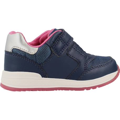 Baskets bébé fille en cuir Bleu cb48n+Rose c0514 1 - vertbaudet enfant 