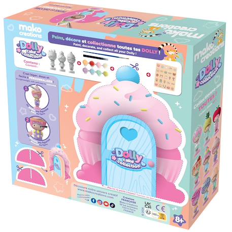 Figurines dolly à peindre et décorer Orange+Rose+Violet 4 - vertbaudet enfant 