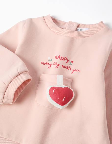 Ensemble en coton peigné avec cœur 3d Rose 3 - vertbaudet enfant 
