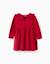 Robe en maille à manches longues avec col à volants Rouge 2 - vertbaudet enfant 