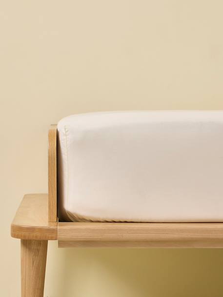 Drap-housse percale de coton Ecru 1 - vertbaudet enfant 