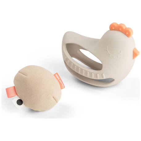 Jouet dentition et préhension avec hochet clucky sable Sable 2 - vertbaudet enfant 