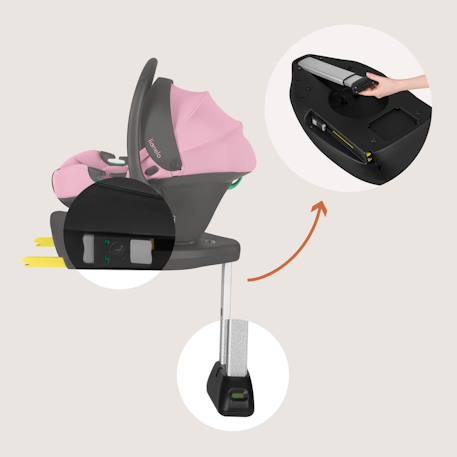 Siège-auto bébé astrid i-size 40-87 cm avec base isofix pivotante à 180°, léger et récompensé par l’adac Beige cream+Beige taupe+Green forest+Pink coral 20 - vertbaudet enfant 