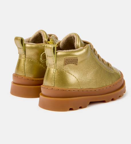 Baskets cuir brutus Bourgogne 016+Or 017 9 - vertbaudet enfant 