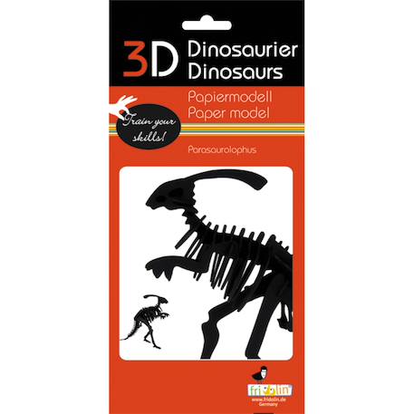 Maquette 3d enfant en papier parasaurolophus Noir 3 - vertbaudet enfant 