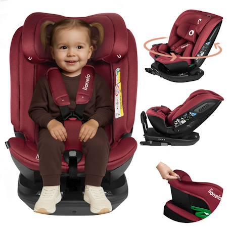 Siège-auto pivotant 360° bastiaan rwf i-size 40-150 cm avec isofix, groupe 0/1/2/3 Black carbon+Grey stone+Red burgundy 13 - vertbaudet enfant 