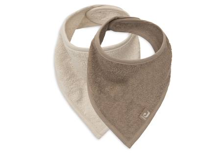 Lot de 2 bavoirs bandana bébé en coton Beige sable et taupe+Silk rose & sable+Soft matcha & sable 1 - vertbaudet enfant 
