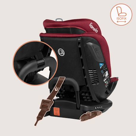 Siège-auto pivotant 360° bastiaan rwf i-size 40-150 cm avec isofix, groupe 0/1/2/3 Black carbon+Grey stone+Red burgundy 15 - vertbaudet enfant 
