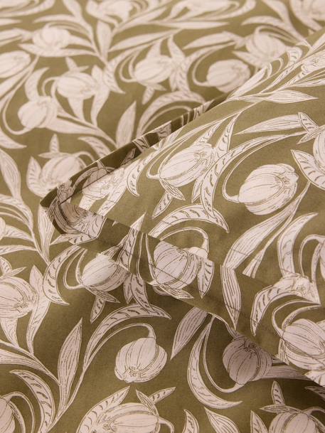 Taie d'oreiller percale de coton 'lucie' Bordeaux+Kaki 9 - vertbaudet enfant 