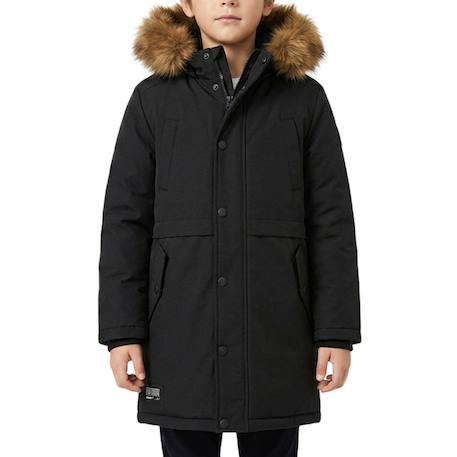 Parka à capuche garçon Noir, marron 2 - vertbaudet enfant 