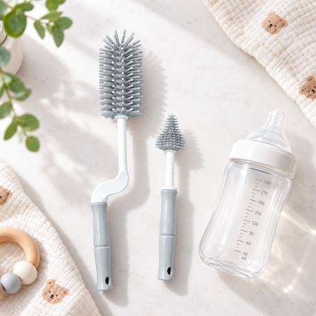 Goupillon biberon avec rince-tétine bébé Beige - Dune+Gris+Vert - Jade 6 - vertbaudet enfant 