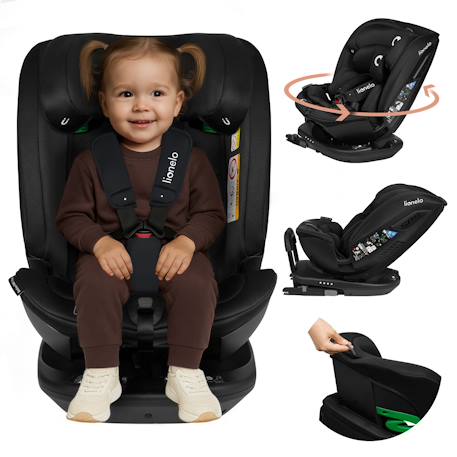 Siège-auto pivotant 360° bastiaan rwf i-size 40-150 cm avec isofix, groupe 0/1/2/3 Black carbon+Grey stone+Red burgundy 1 - vertbaudet enfant 