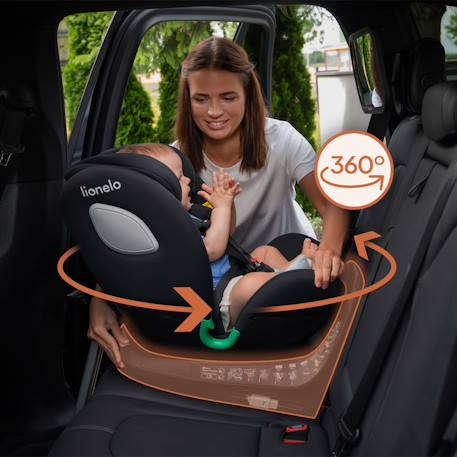 Siège-auto pivotant 360° braam i-size 40-150 cm avec isofix, groupe 0/1/2/3 Black carbon+Grey stone 3 - vertbaudet enfant 