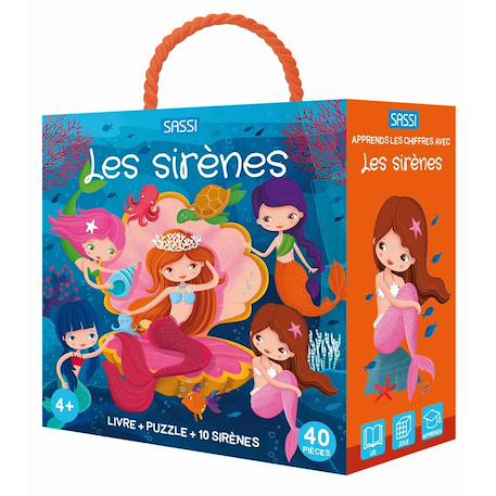 Livre et puzzle les sirènes Orange 1 - vertbaudet enfant 