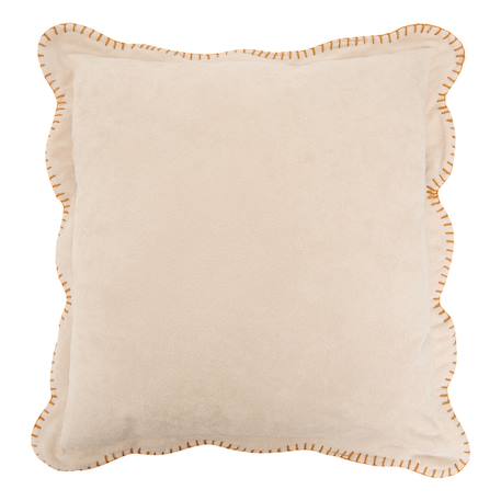 Coussin décoratif déhoussable à bord ondulé carré Ivoire 1 - vertbaudet enfant 