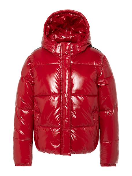 Blouson shiny à capuche Noir+Rouge 10 - vertbaudet enfant 