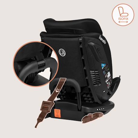 Siège-auto pivotant 360° bastiaan rwf i-size 40-150 cm avec isofix, groupe 0/1/2/3 Black carbon+Grey stone+Red burgundy 3 - vertbaudet enfant 