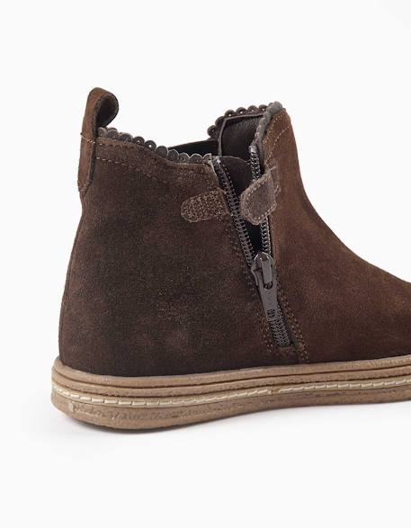 Bottines chelsea en daim avec semelle intérieure rembourrée Marrón 4 - vertbaudet enfant 