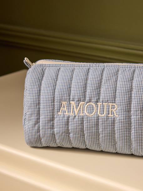 Trousse de toilette en coton vichy Vichy bleu+Vichy caramel+Vichy vert 2 - vertbaudet enfant 
