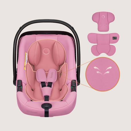 Siège-auto bébé astrid i-size 40-87 cm avec base isofix pivotante à 180°, léger et récompensé par l’adac Beige cream+Beige taupe+Green forest+Pink coral 24 - vertbaudet enfant 