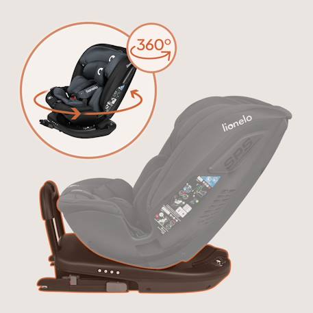 Siège-auto pivotant 360° bastiaan rwf i-size 40-150 cm avec isofix, groupe 0/1/2/3 Black carbon+Grey stone+Red burgundy 12 - vertbaudet enfant 
