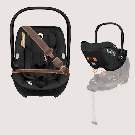Siège-auto bébé moxie i-size 40-87 cm léger avec tissu en bambou, groupe 0+ Beige sand+Black carbon+Pink mauve 9 - vertbaudet enfant 