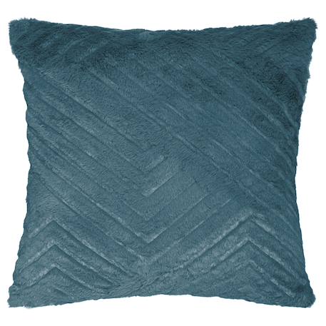 Coussin déhoussable effet imitation fourrure Bleu canard 1 - vertbaudet enfant 