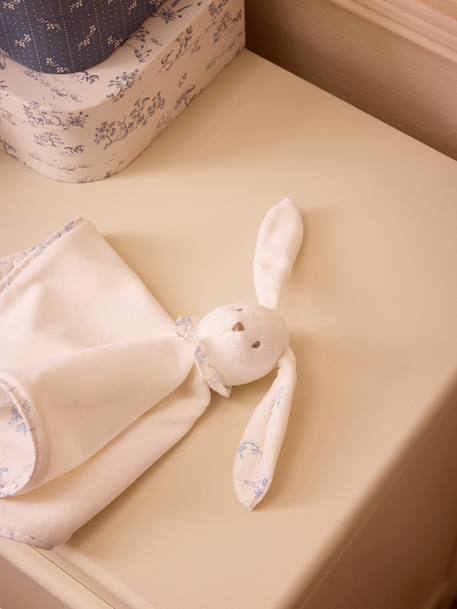 Doudou lapin percale de coton Jouy bleu 4 - vertbaudet enfant 