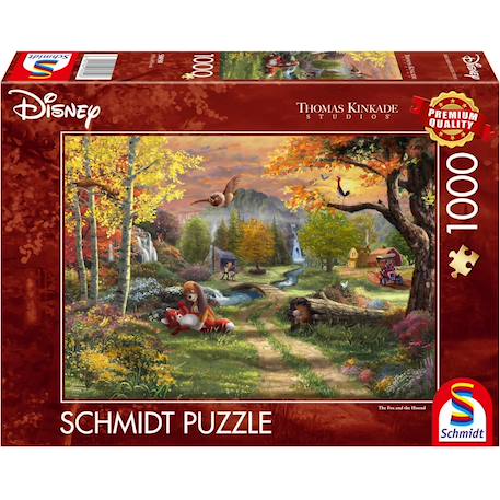 Puzzle rox et rouky jouent 1000 pcs Marron 1 - vertbaudet enfant 