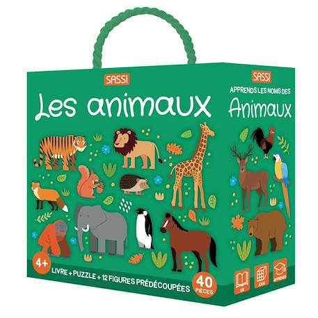 Livre et puzzle les animaux Vert 1 - vertbaudet enfant 