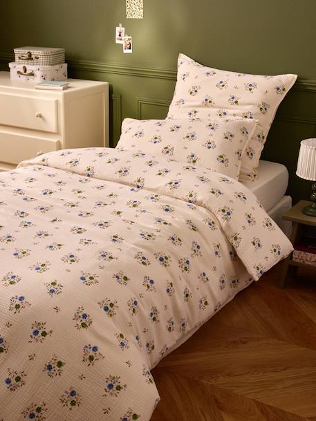 Housse de couette gaze de coton 'louison' Imprimé rosa blue 1 - vertbaudet enfant 