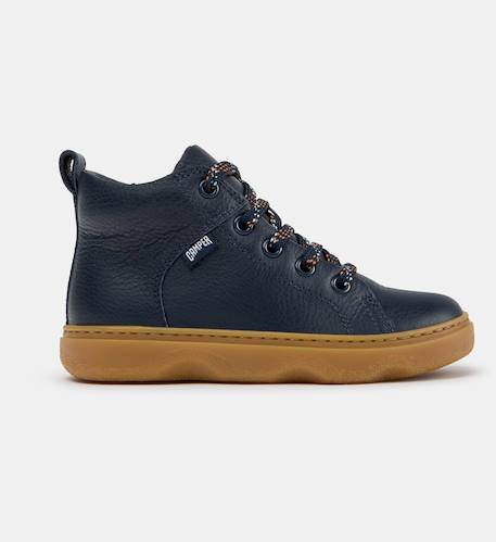 Baskets cuir kiddo Bleu fonc26+Brun bleu 028 1 - vertbaudet enfant 