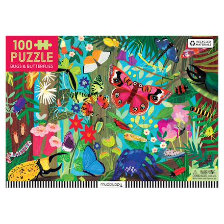 Puzzle - insectes et papillons 100 pièces Multicolor 3 - vertbaudet enfant 