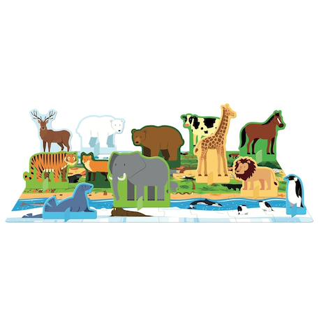 Livre et puzzle les animaux Vert 4 - vertbaudet enfant 