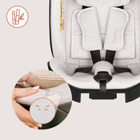 Siège-auto moxie next 40-105 cm pivotant, compatible avec la base isofix moxie Beige sand+Black carbon 5 - vertbaudet enfant 