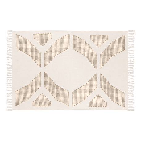 Tapis inuit en coton avec motif en relief brodé Beige 2 - vertbaudet enfant 