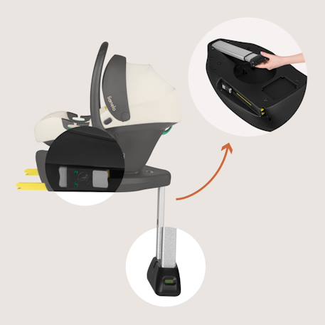 Siège-auto bébé astrid i-size 40-87 cm avec base isofix pivotante à 180°, léger et récompensé par l’adac Beige cream+Beige taupe+Green forest+Pink coral 2 - vertbaudet enfant 