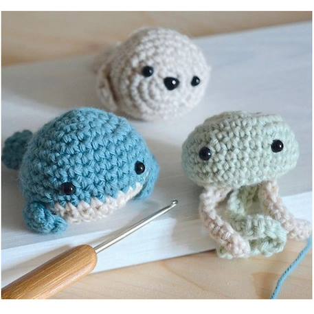 Kit de crochet amigurumi animaux de la mer Bleu 2 - vertbaudet enfant 