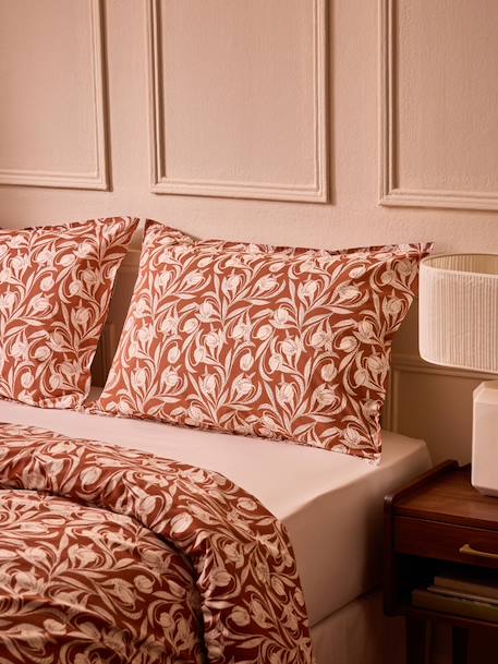 Taie d'oreiller percale de coton 'lucie' Bordeaux+Kaki 5 - vertbaudet enfant 
